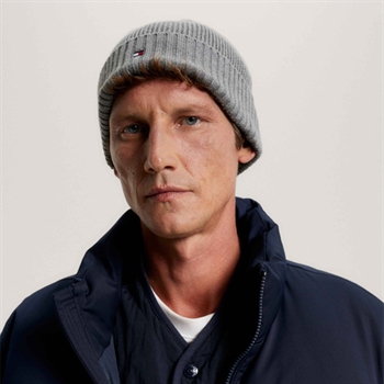 Strik Hue Hilfiger Essential Flag Beanie Grå