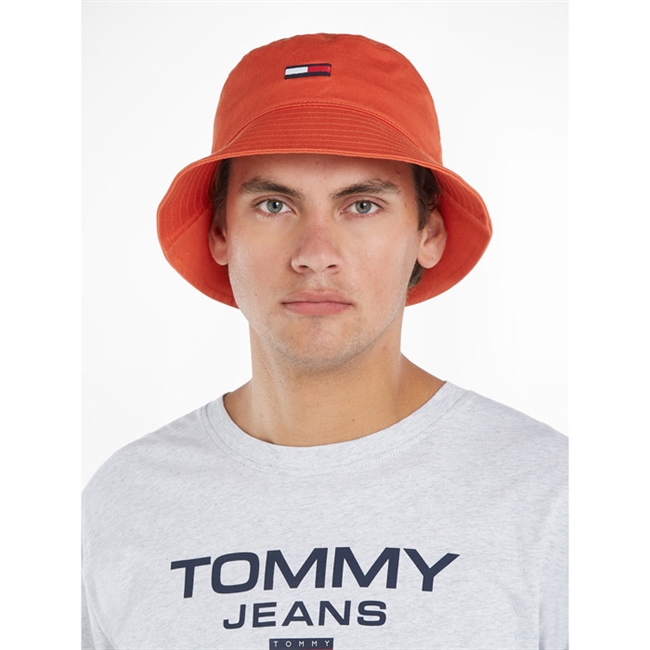 Tommy Jeans Flag Bucket Bøllehat Brændt Orange