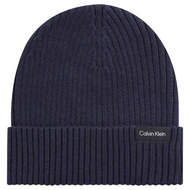 Calvin Klein Classic Cotton Rib Beanie Blå