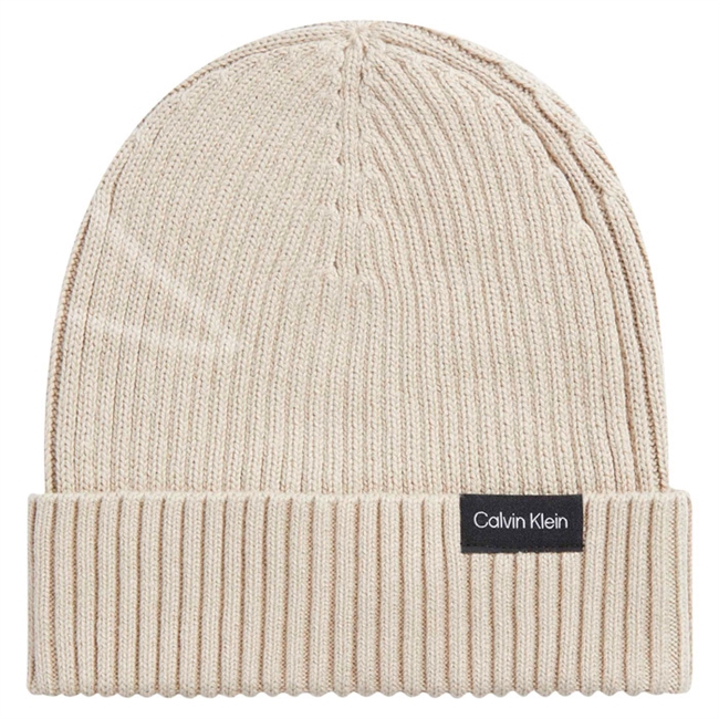 Calvin Klein Classic Cotton Rib Beanie hue i Beige