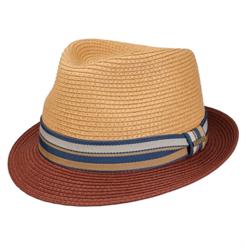 Stetson Trilby Toyo Stråhat Sand / Rød