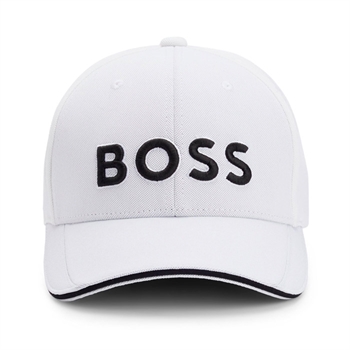 Pæn basic cap i hvid fra BOSS med logo