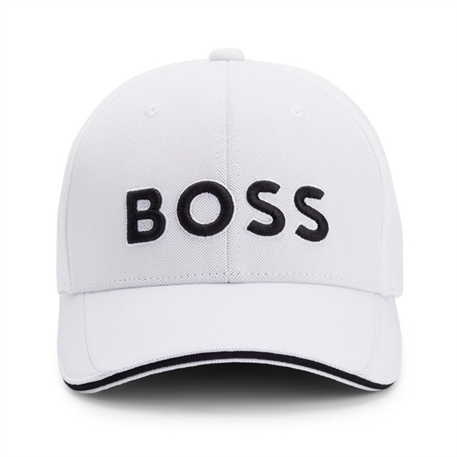 Pæn basic cap i hvid fra BOSS med logo