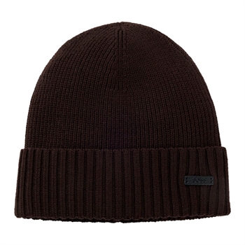 Lækker mørkebrun hue med logo fra BOSS