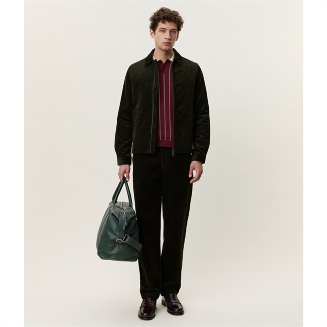 Les Deux Corduroy Coach Jacket Mørkegrøn