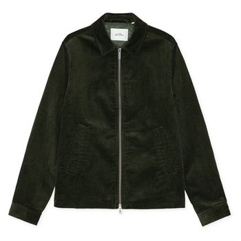 Les Deux Corduroy Coach Jacket Mørkegrøn