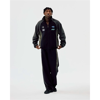 Oversized two tone track jakke i sort fra Bareen