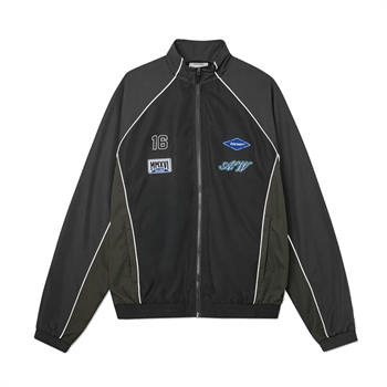 Oversized two tone track jakke i sort fra Bareen
