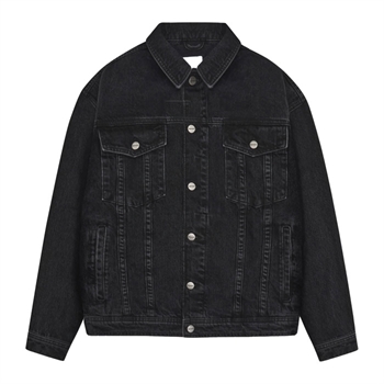 Moderne oversized denim jakke i sort fra Bareen