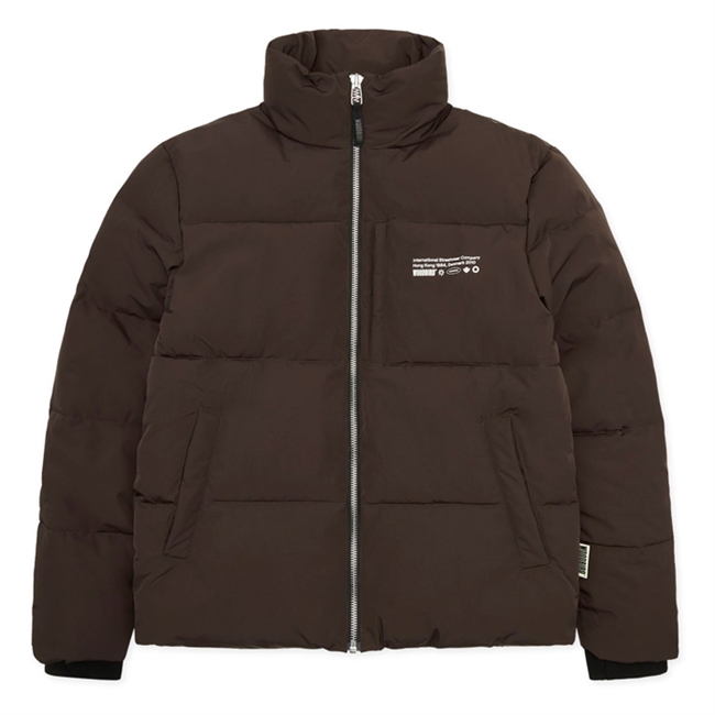 Moderne mørkebrun puffer jakke fra Woodbird