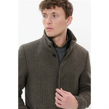 Pæn ternet uld frakke i brun fra Matinique