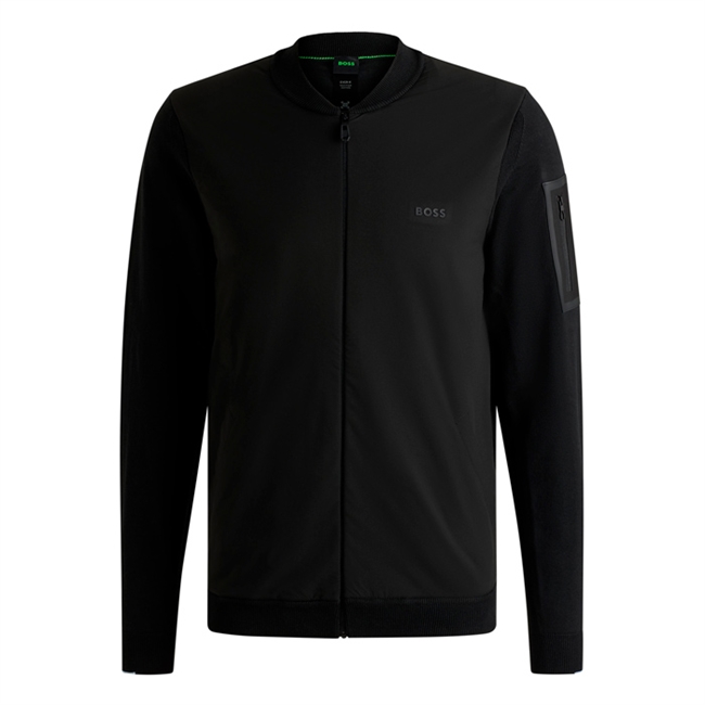 Lækker hybrid windbreaker i sort fra BOSS