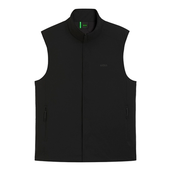 Lækker letvægts vest i sort fra BOSS med logo