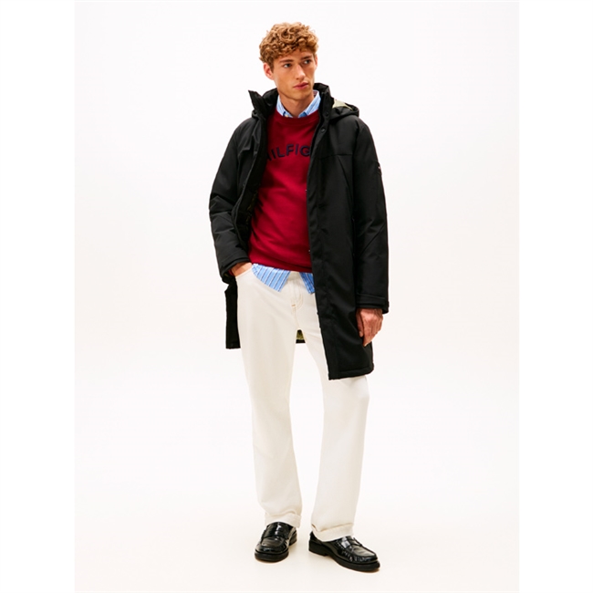 Stilren polstret jakke i sort fra Tommy Hilfiger 