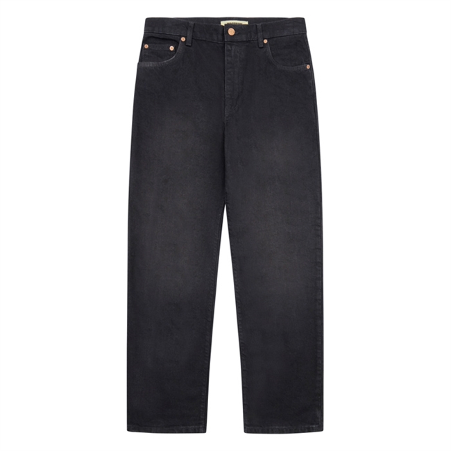 Moderne loose fit jeans i sort fra Woodbird