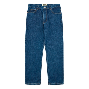 Moderne 90's rinse jeans i mørkeblå fra Woodbird