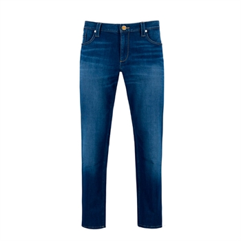 Lækre tynde sommer jeans med let vask i blå fra Alberto.