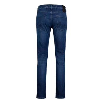 Lækre mørkeblå jeans fra Replay med deres velkendte Hyperflex Cloud og gode vaskede detaljer
