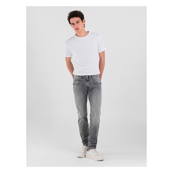 Lækre grå jeans fra Replay med deres velkendte Hyperflex og gode vaskede detaljer