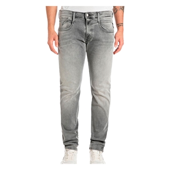 Lækre grå jeans fra Replay med deres velkendte Hyperflex og gode vaskede detaljer