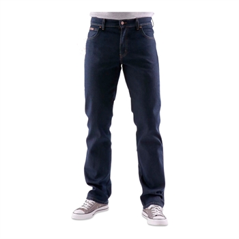 Moderne stilrene jeans i klassisk mørkeblå blå fra Wrangler