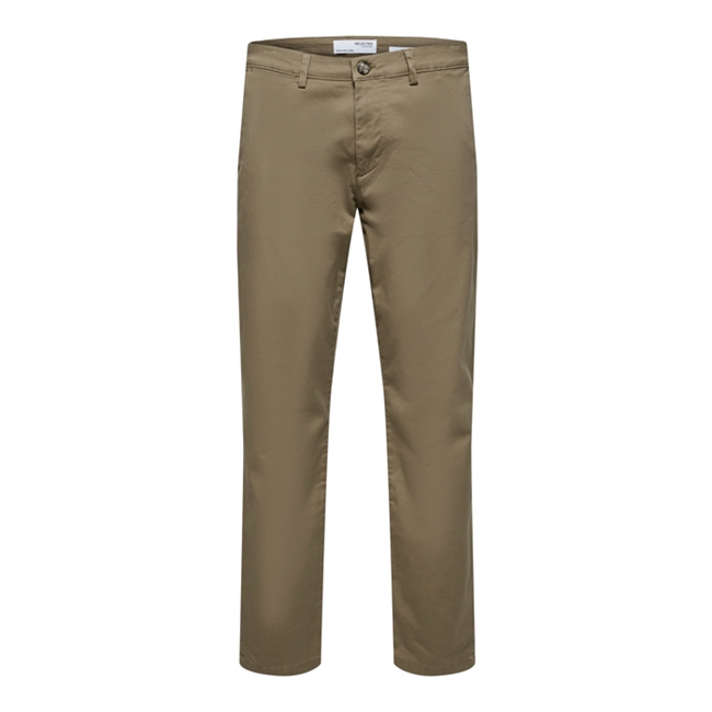 Sandfarvet stretch chinos fra Selected