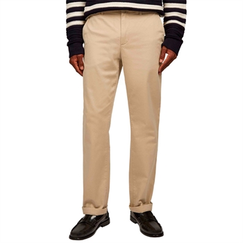 Klassiske Beige straight fit chino bukser fra Tommy Hilfiger