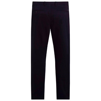 Klassiske navy straight fit chino bukser fra Tommy Hilfiger