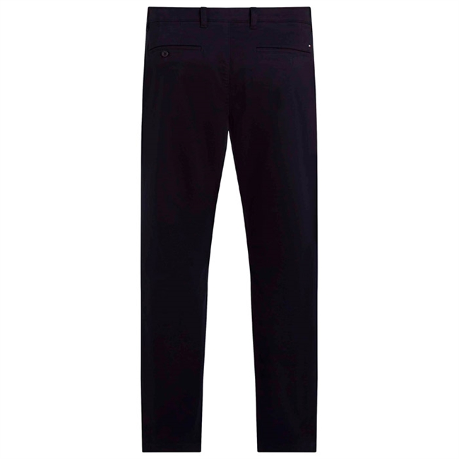 Klassiske navy straight fit chino bukser fra Tommy Hilfiger