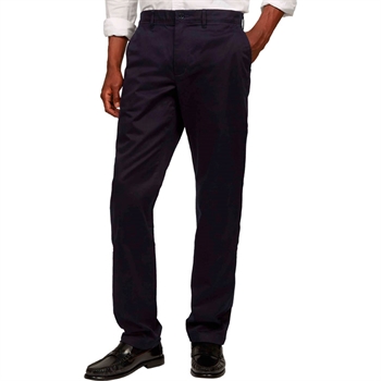 Klassiske navy straight fit chino bukser fra Tommy Hilfiger