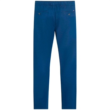 Flotte blå relaxed tapered fit hørbukser fra Tommy Hilfiger