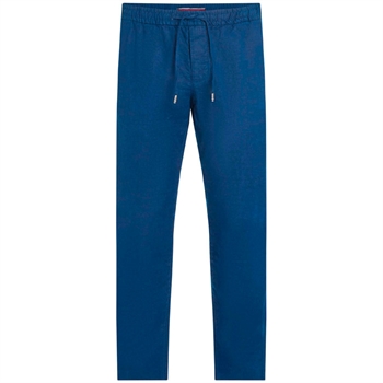 Flotte blå relaxed tapered fit hørbukser fra Tommy Hilfiger