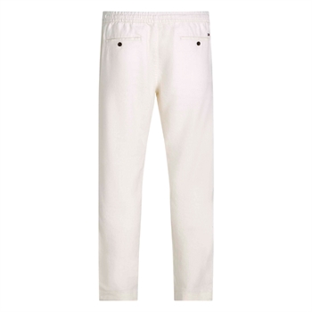 Flotte relaxed tapered fit hørbukser i hvid fra Tommy Hilfiger