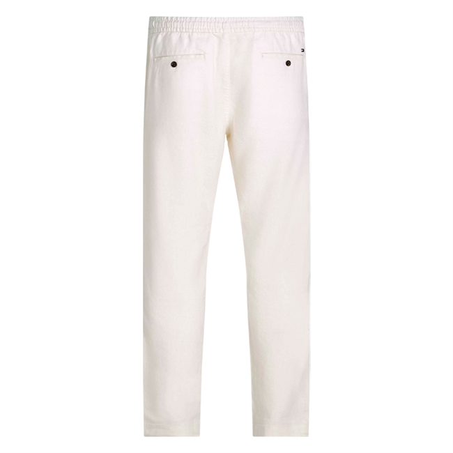 Flotte relaxed tapered fit hørbukser i hvid fra Tommy Hilfiger
