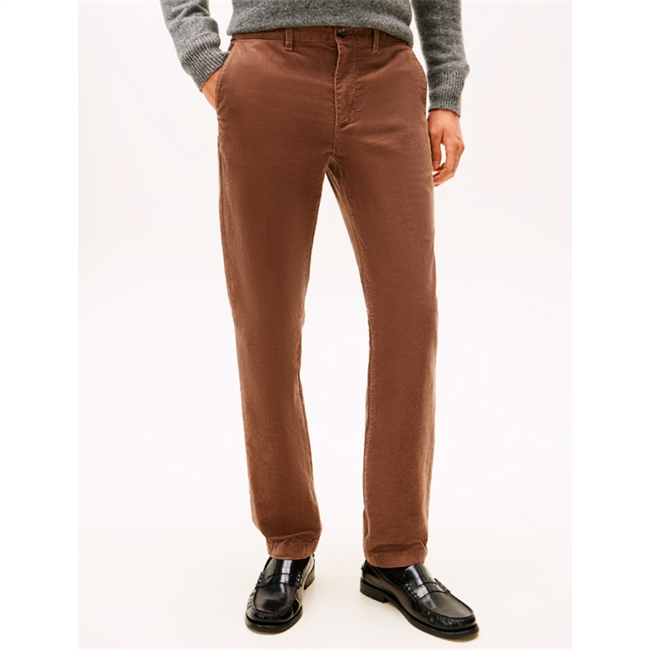 Klassiske brune straight fit fløjlsbukser fra Tommy Hilfiger