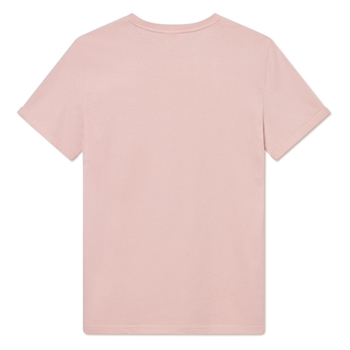 Klassisk lyserød t-shirt med logo på brystet fra Les Deux