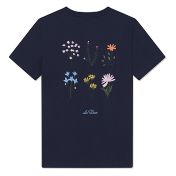 Lækker navy t-shirt med print på ryggen fra Les Deux