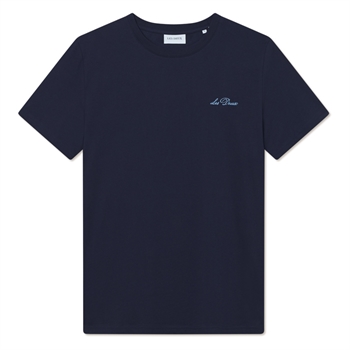Lækker navy t-shirt med print på ryggen fra Les Deux