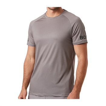 Moderne sports t-shirt i grå fra Björn Borg med logo på ærmerne