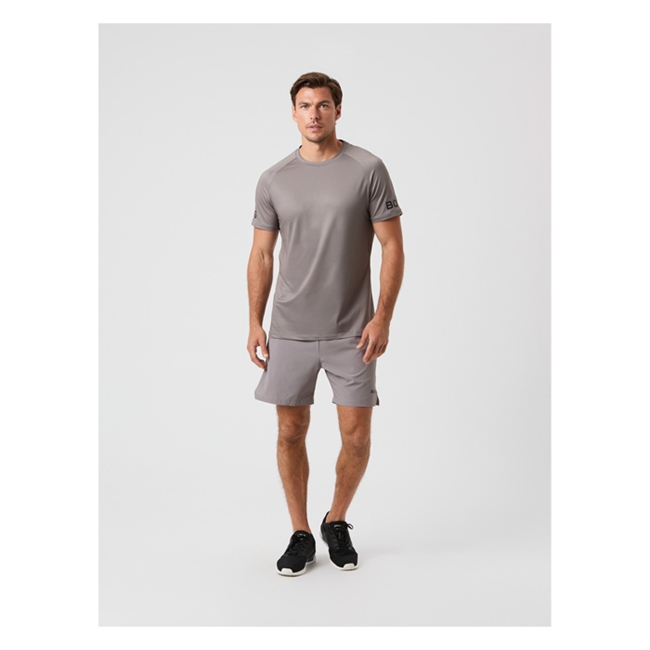 Moderne sports t-shirt i grå fra Björn Borg med logo på ærmerne