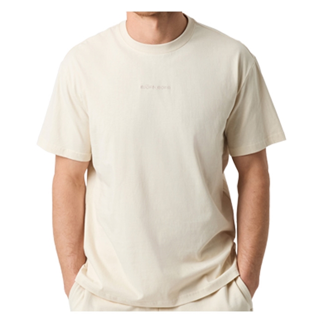 Klassisk sandfarvet t-shirt fra Björn Borg med logo