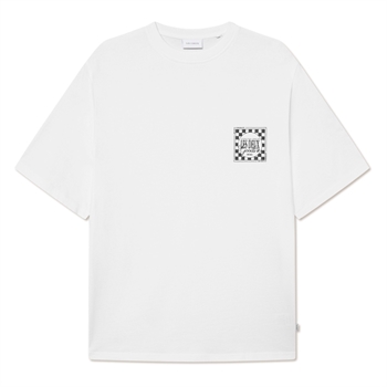 Moderne hvid t-shirt fra Les Deux med matchende grafisk print bagpå og foran
