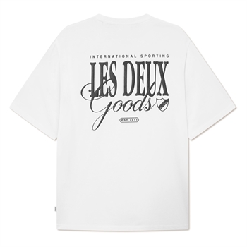 Moderne hvid t-shirt fra Les Deux med matchende grafisk print bagpå og foran