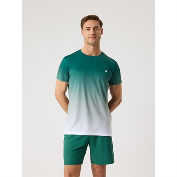 Moderne sports t-shirt i grøn og hvid fra Björn Borg med logo