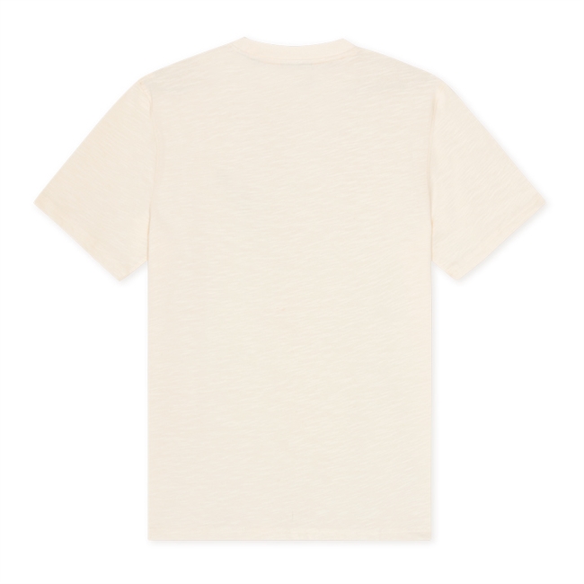 Moderne beige t-shirt med ikonisk logo på brystet fra Les Deux