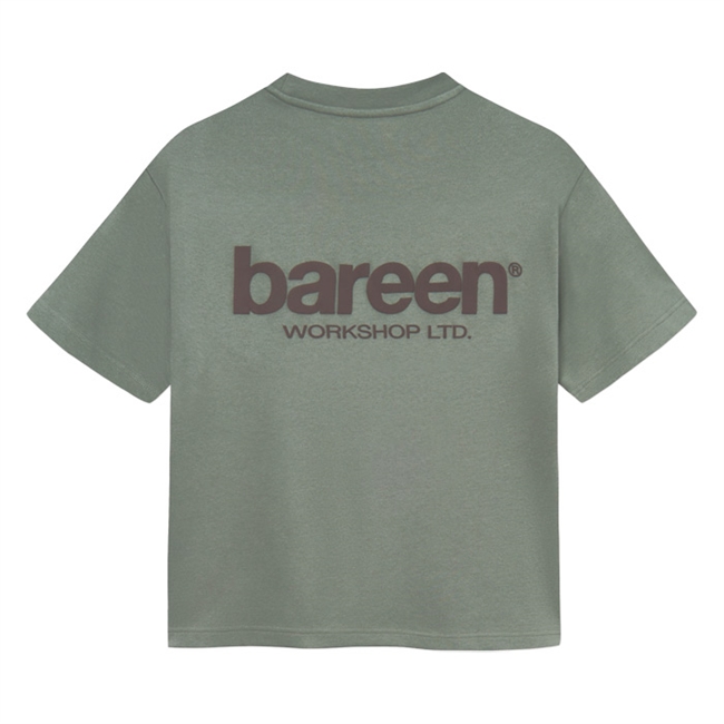 Bareen grå box fit / oversize t-shirt med print på ryggen