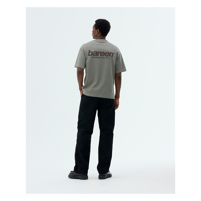 Bareen grå box fit / oversize t-shirt med print på ryggen