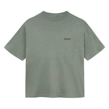 Bareen grå box fit / oversize t-shirt med print på ryggen