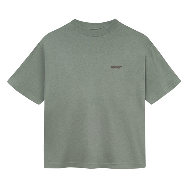 Bareen grå box fit / oversize t-shirt med print på ryggen