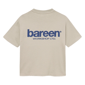 Bareen beige box fit / oversize t-shirt med print på ryggen